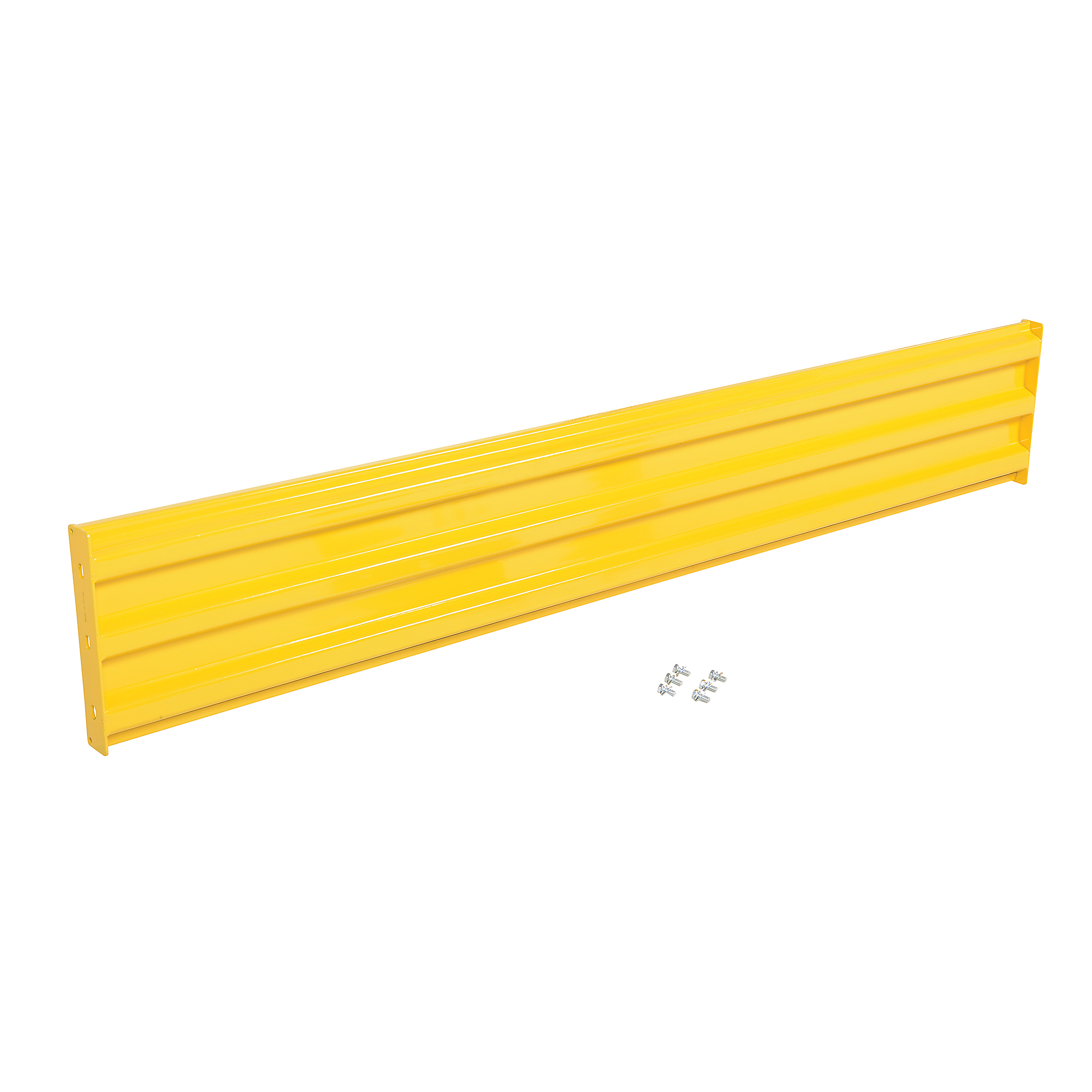 Vestil Steel Bolt-On Guard Rail — 101.875in. Length, 3 Ribbed, Yellow, Model# GR-F3R-BO-9-YL